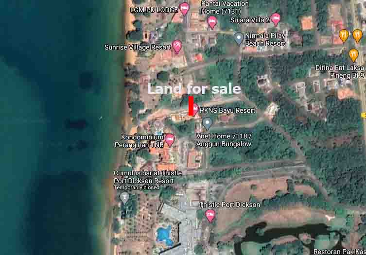 Sea view land for sale at Port Dickson