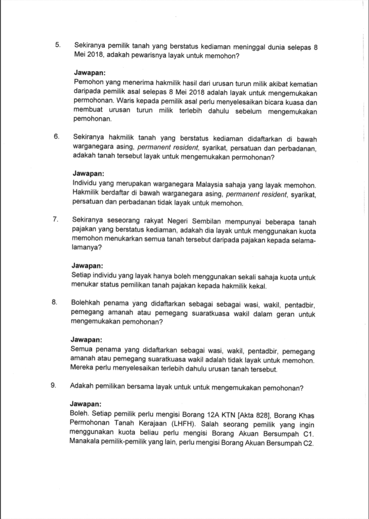 Convert Leasehold Property to Freehold Property in Negeri Sembilan
